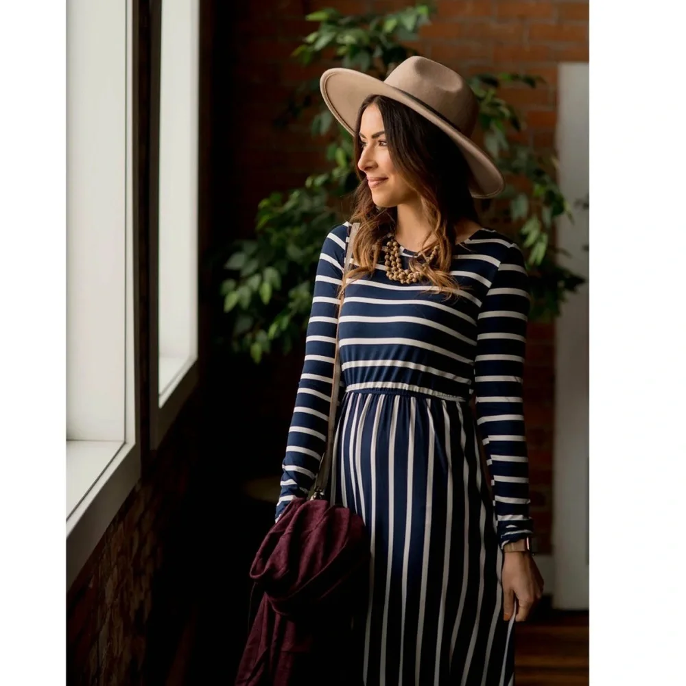 Brand New | Striped Midi Dress - Picture 3 of 16